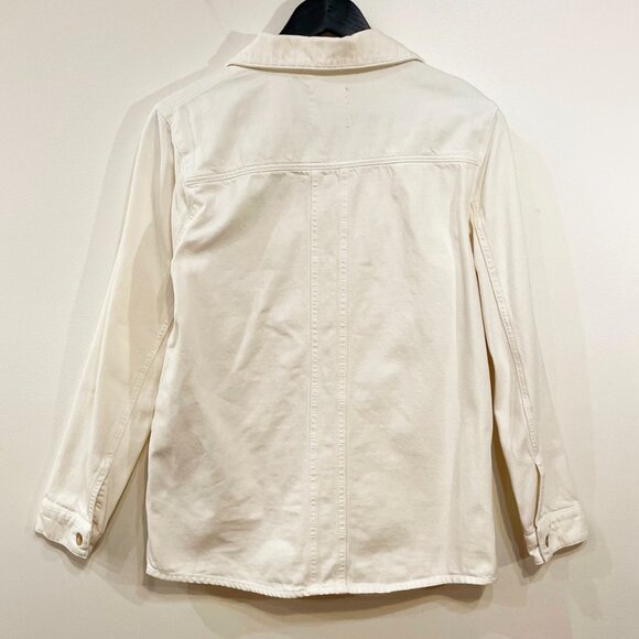 EUC Sezane Will Cotton Twill Chore Jacket Ecru Small $145 - Picture 4 of 9